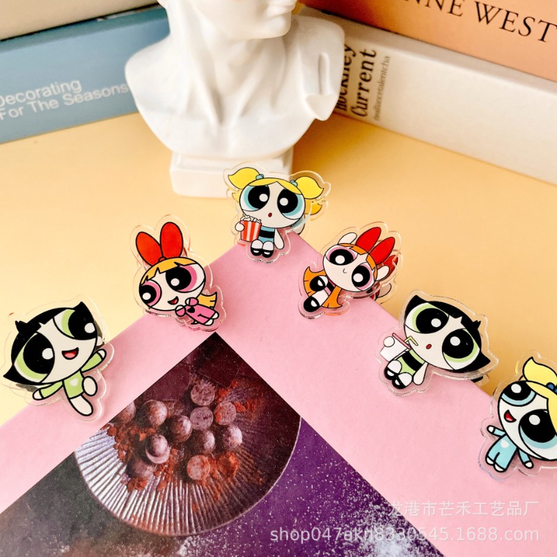 Tech Accessories For Office - 6 SZT. Kawaii Akrylowe Klipsy Dziewczynki